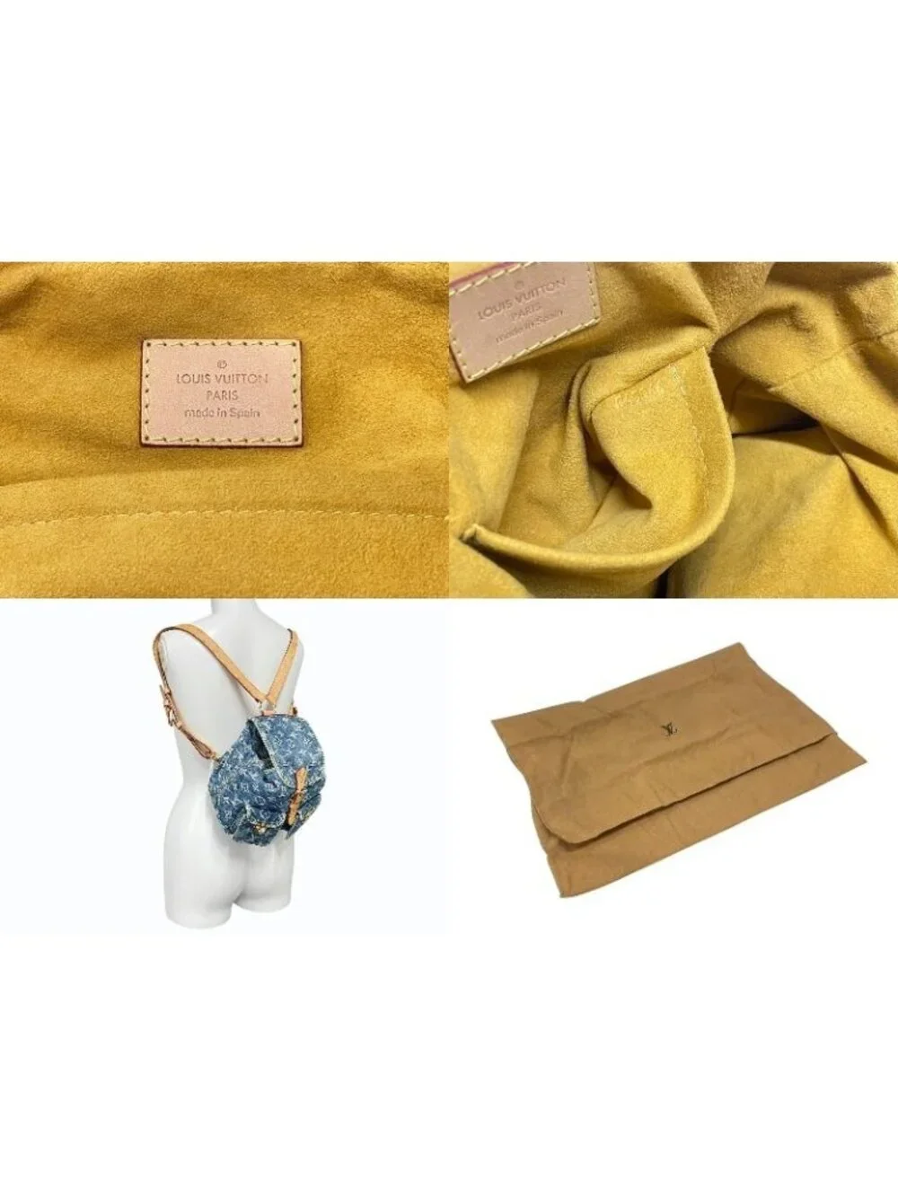 Louis Vuitton Mini Backpack a Dos PM Monogram Denim Indigo Gold